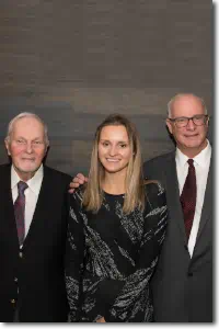 Elizabeth Abell recently joined the company, pictured here alongside her father John, and Grandfather Ralph, contributing to the proud Abell family legacy as its fourth-generation representative.